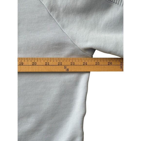 Adidas Cropped Hoodie Sweatshirt Women’s XL Lt Blue Trefoil Logo Black Velvet - Picture 14 of 14